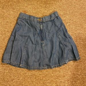 Blue flowy jean skirt